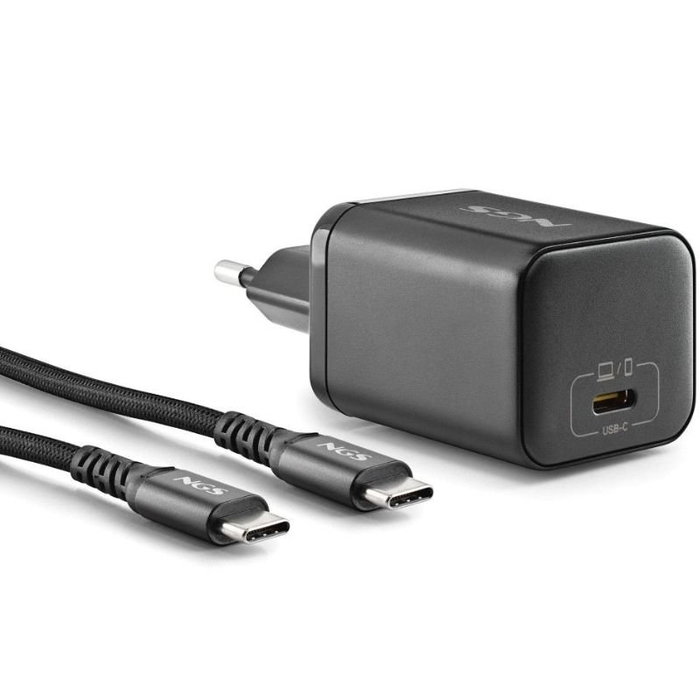 NGS Cargador de pared GaN 65W con 1 puerto USB-C